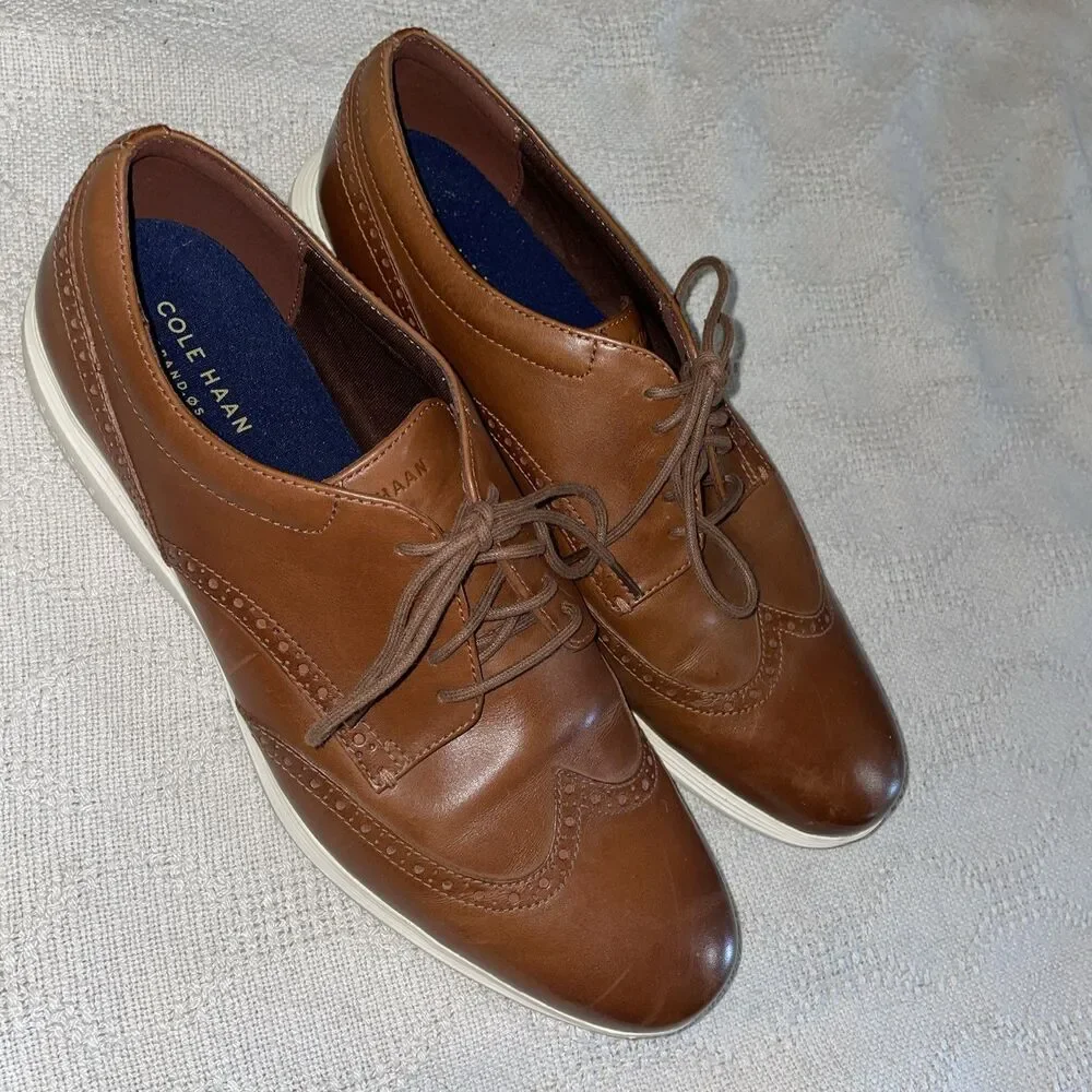 Cole Haan Grand O’s Men’s Casual Wingtips Size 13 M Brown Leather Athleisure